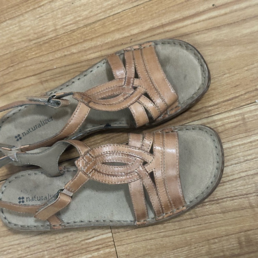 Naturalizer Tan Comfort Sandals with Ankle Strap